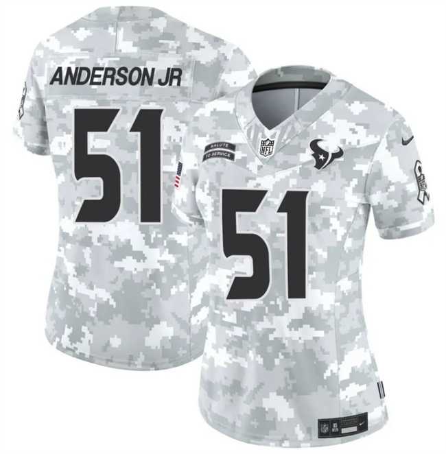 Womens Houston Texans #51 Will Anderson Jr 2024 F.U.S.E Arctic Camo Salute To Service Limited Stitched Jersey Dzhi